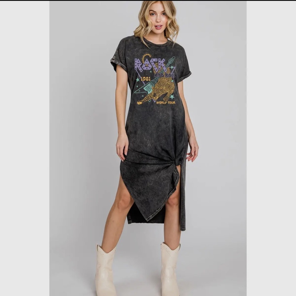 Rock N Roll Leopard Mineral Graphic Dress